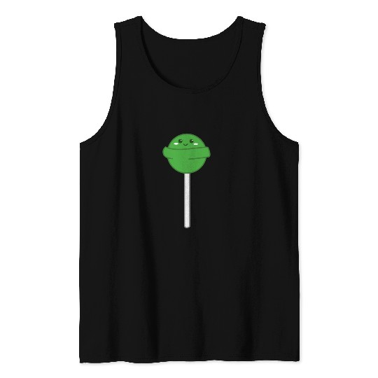 Cute Green Lollipop Tank Tops