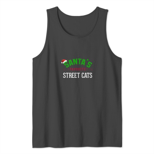santas favorite street cats funny christmas shirt Tank Top