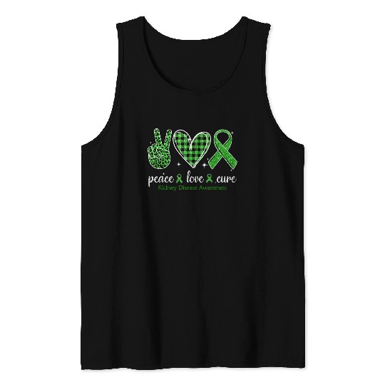 Hand Sign Peace Love Cure Kidney Disease Tank Tops