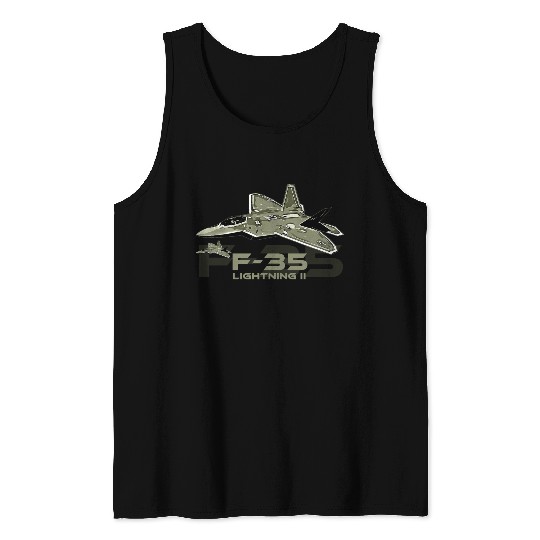 F-35 Lightning fighter jet Tank Tops