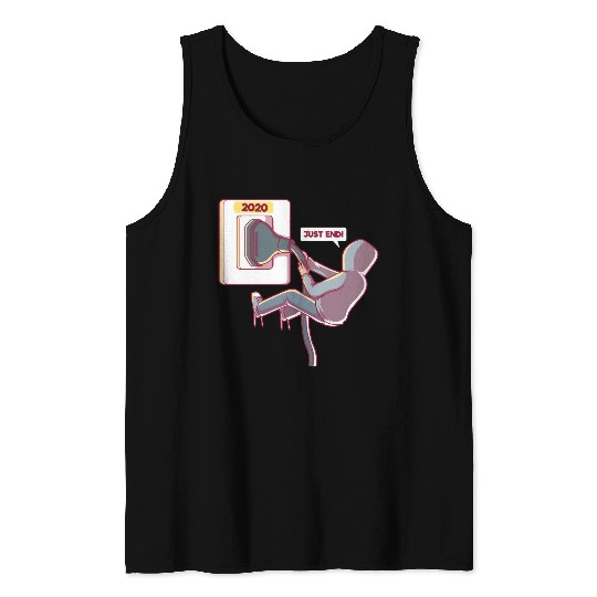 Clothideus Just End 2020 NYE Festive Party Funny Tank Top