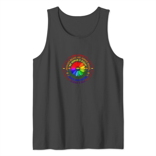 Rainbow Science Is Real Shirt LGBT Pride Flower Tank Top