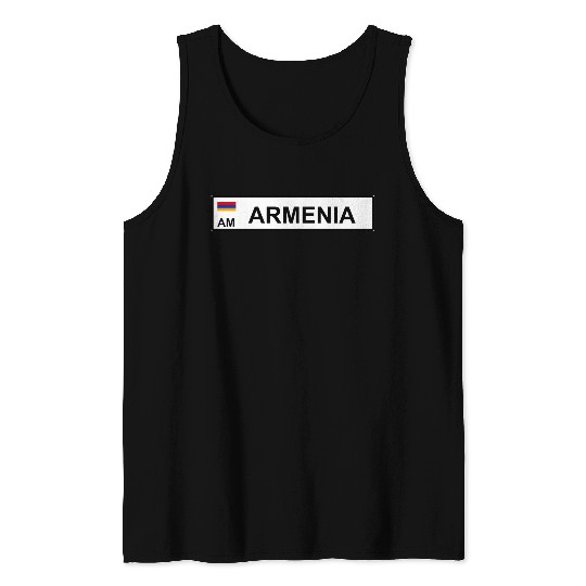 Realistic Armenia License Plate Sticker Tank Tops