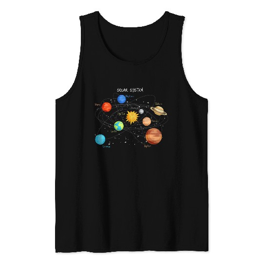 Solar System Planets Sun Space and Science Tank Top