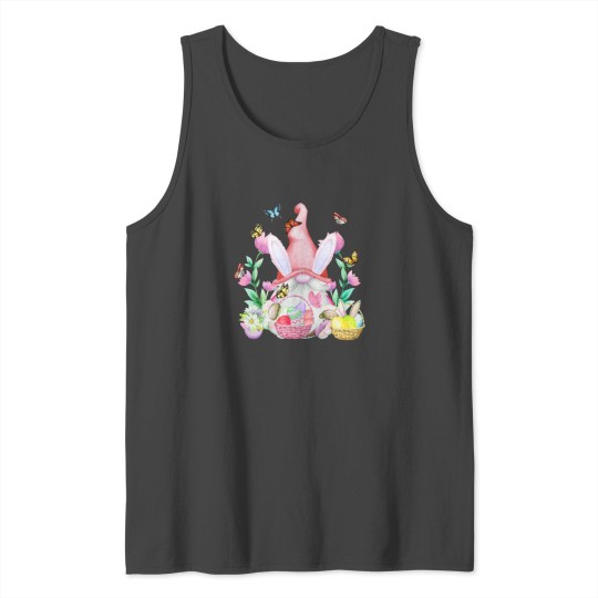 Easter Garden Gnomie Funny Gnome With Bunny Ears Tank Top