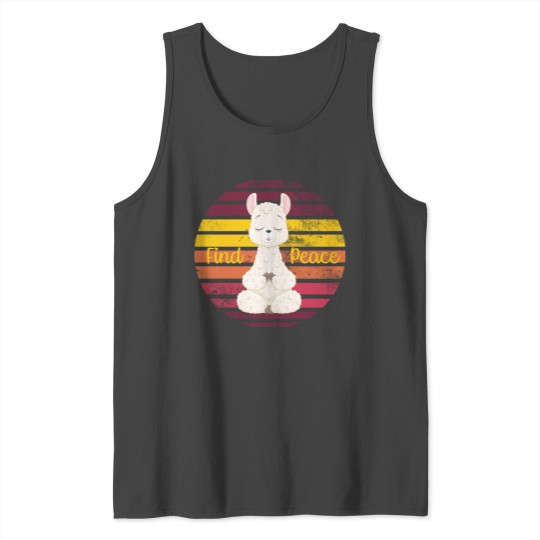 Yoga Llama Alpaca - Find Peace Tank Top