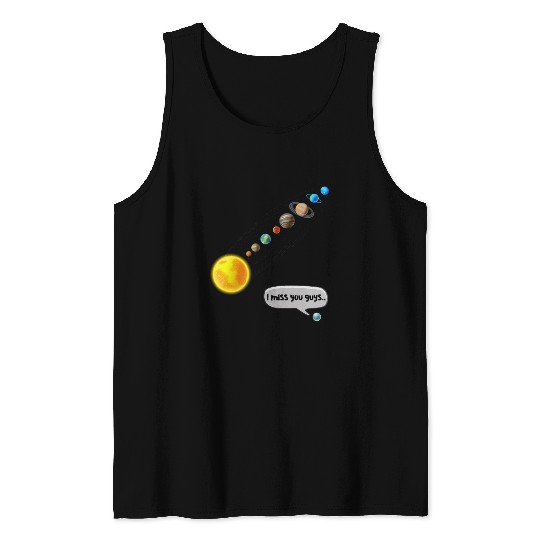 Funny Pluto and Solar System Space Science Gift Tank Tops