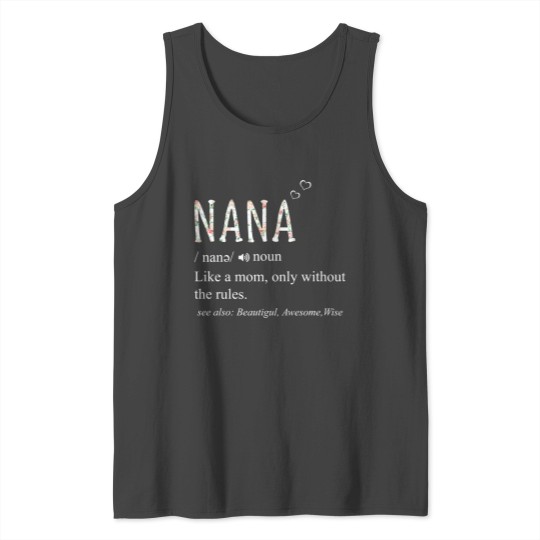 Womens Nana Definition Floral Costume Tank Top