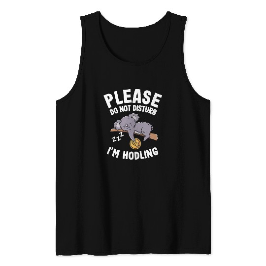 Please Do Not Disturb Funny Bitcoin Koala Hodl BTC Tank Tops