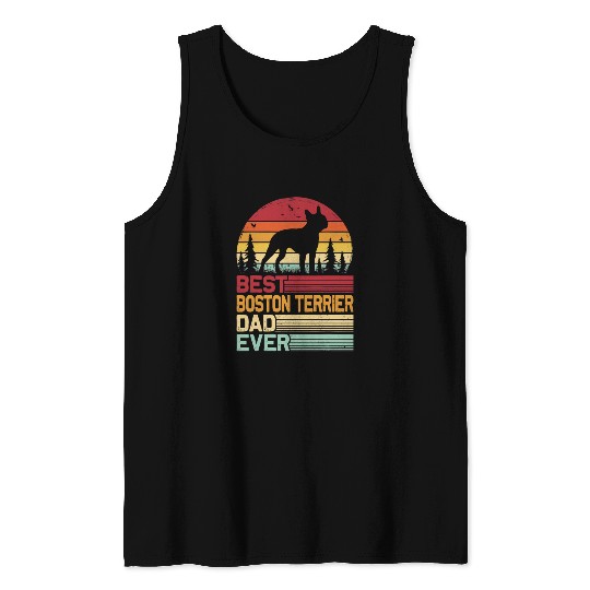Retro Vintage Best Boston Terrier Dad Ever Tank Tops