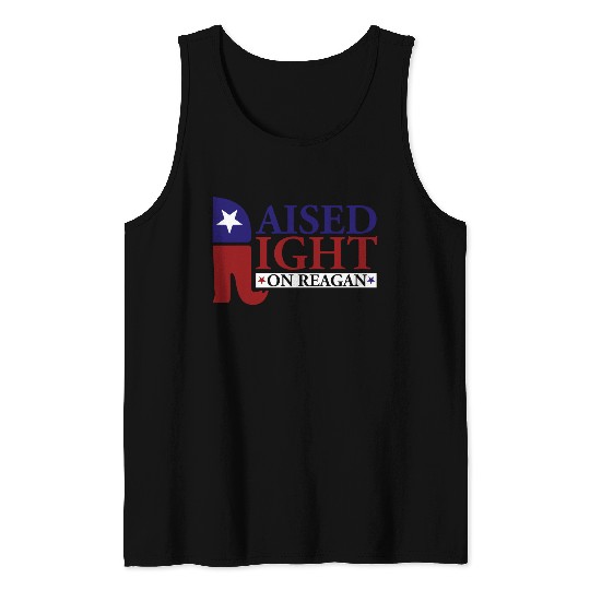Raised Right On Reagan 80'S Nostalgia Tank Tops