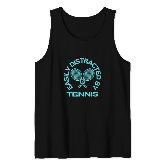 Easily Distracted By Tennis Light Blue Tank Top