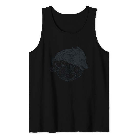 Wolf yin yang meditation philosophy symbol Tank Tops
