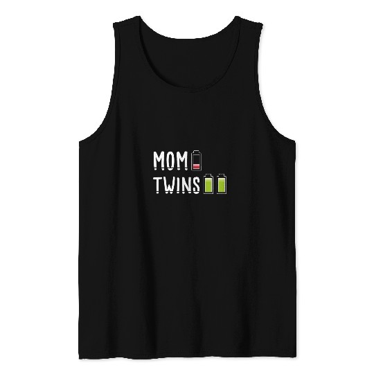 Tired Twin Mom Low Battery Charge Womens Tank Top