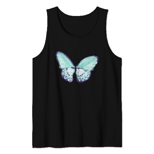 Light Green Butterfly Tank Tops