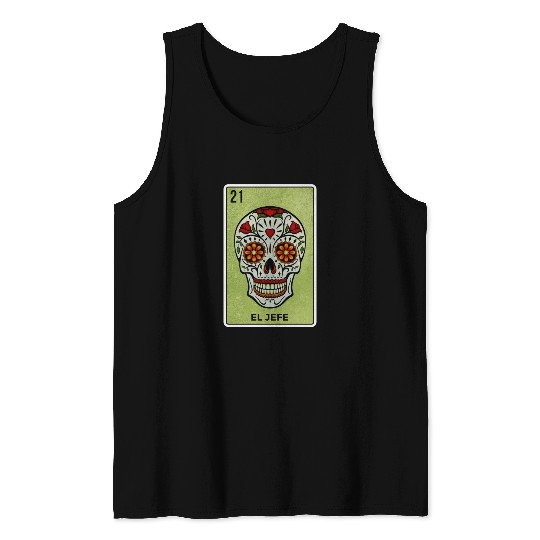 El Jefe Mexican Lottery Card Cinco De Mayo Tank Tops