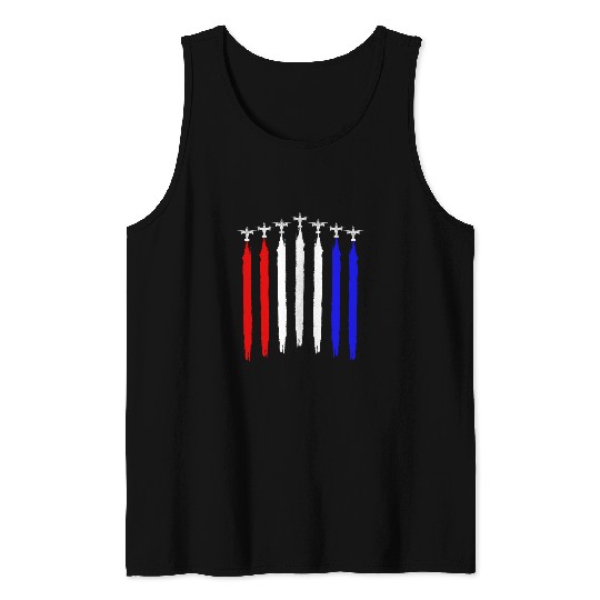 V-22 Osprey Helicopter Red White Blue Contrails Tank Tops