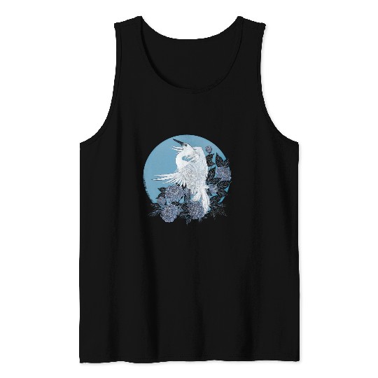 Heron with flowers Tank Top