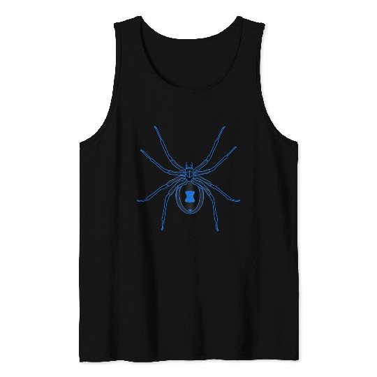 Black Widow Blue Design Tank Tops