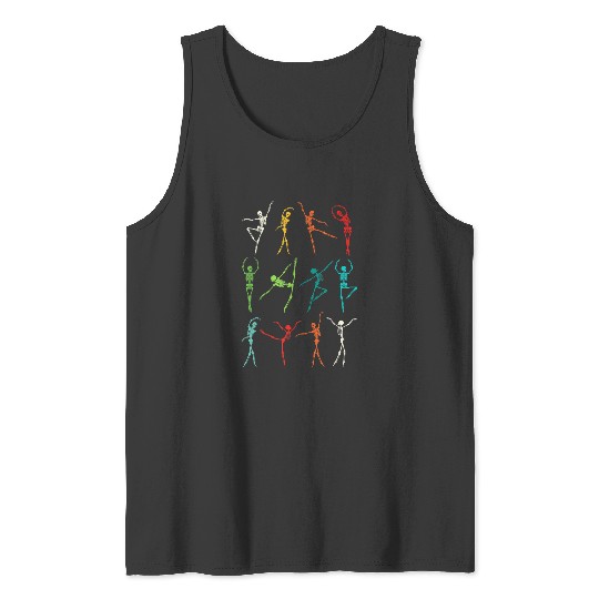 Halloween Dancing Ballet Vintage Skeleton Tank Top