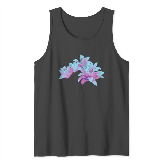 Gradient color blue to purple lily flower Tank Top