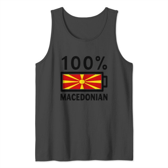 Macedonia Flag 100 Macedonian Battery Power Tee Tank Top