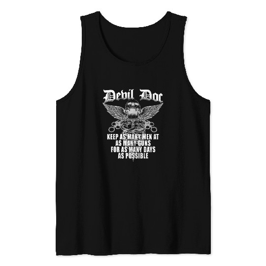 Devil Doc US Navy Corpsman Badass Army Veteran Tank Tops