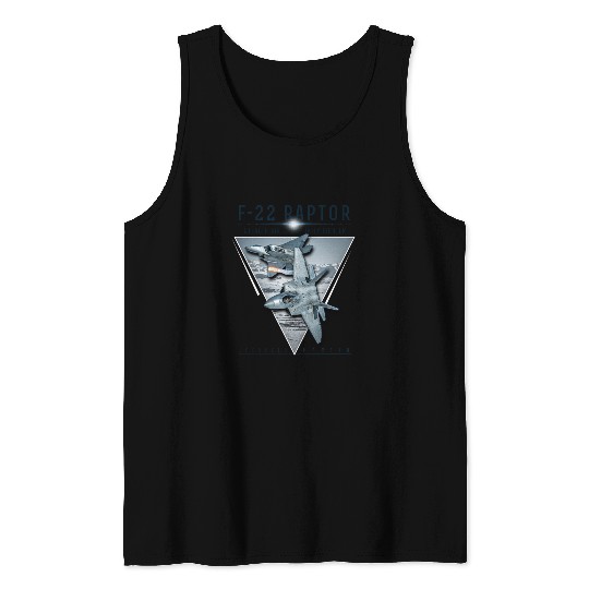 F 22 Raptor US Airborne Fighter Pilot Tank Tops