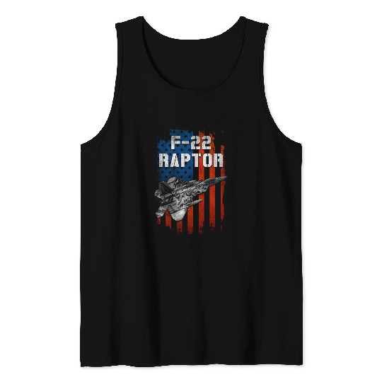 F 22 Raptor US Airborne Fighter Pilot Tank Tops