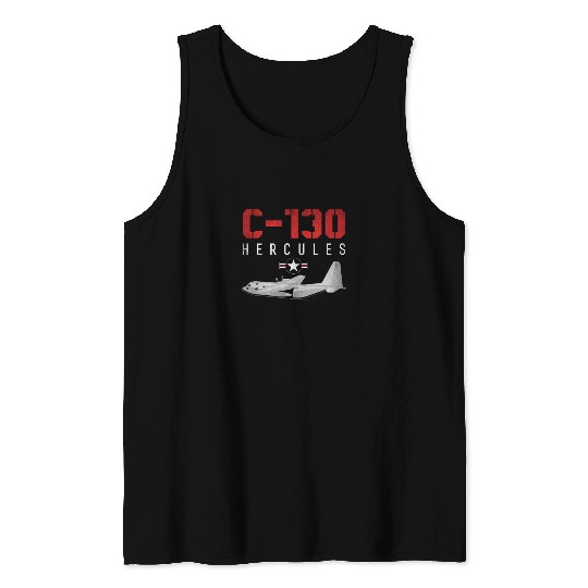 C 130 Hercules US Airborne Fighter Pilot Tank Tops