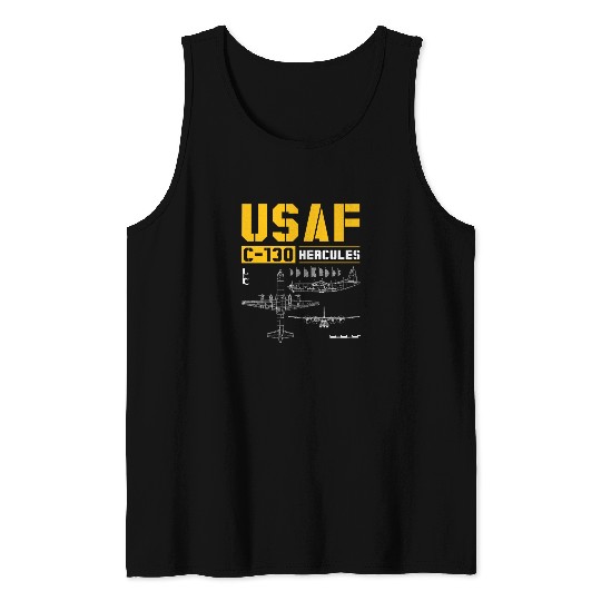 C 130 Hercules US Airborne Fighter Pilot Tank Tops