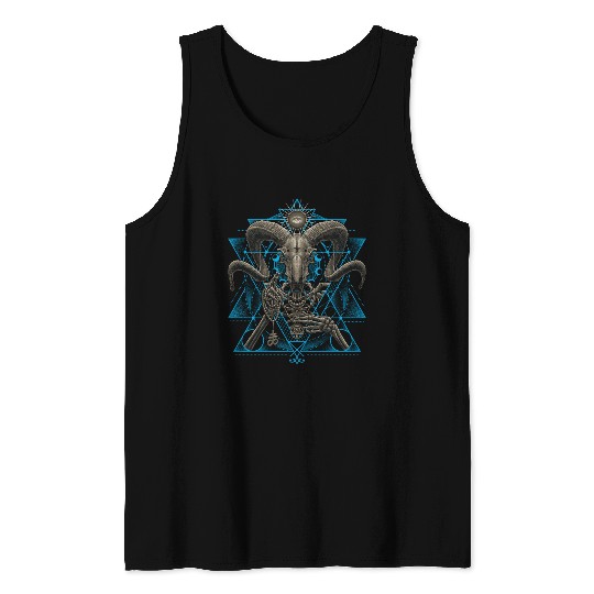 Death Metal Skeletal Baphomet Tank Top