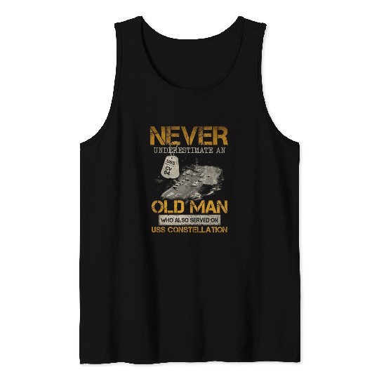 USS Constellation CV 64 Army US Navy Veterans Tank Top