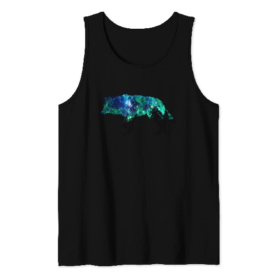 Aurora Galaxy Wolf Tank Top