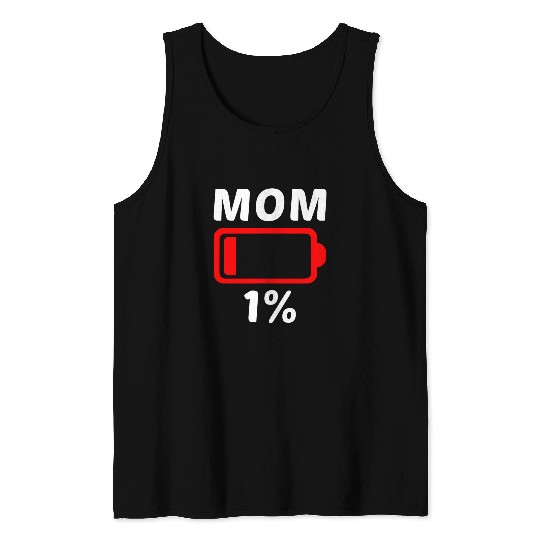 Tired Mom Low Battery Tshirt Women Mothers Day Gif Tank Top