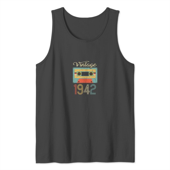 Vintage Cassette 1942 80th Birthday 80 Years Gift Tank Top