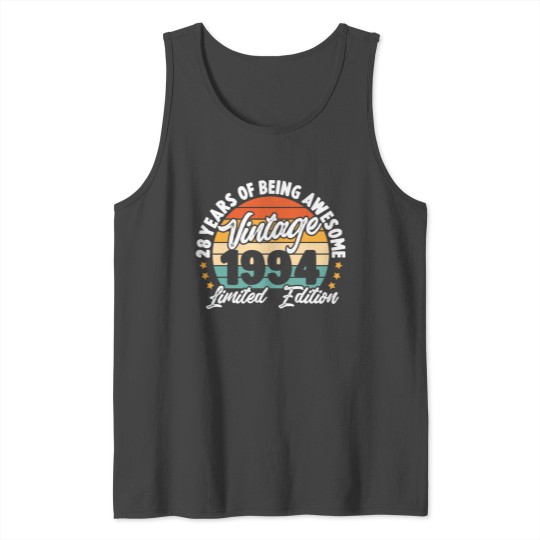 Vintage Gift Birthday 28 Years For Borns 1994 Tank Top