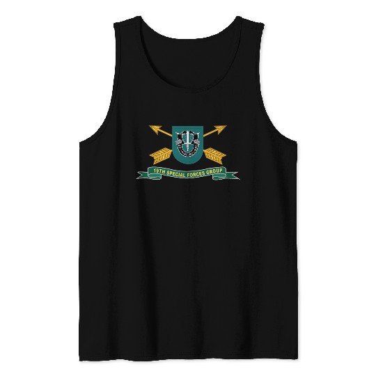 Army 19th Special Forces Group Flash w Br Ribbon Tank Tops