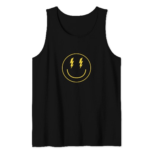 Lightning Smiley Face Emoticon Happy Face Smileyhi Tank Tops