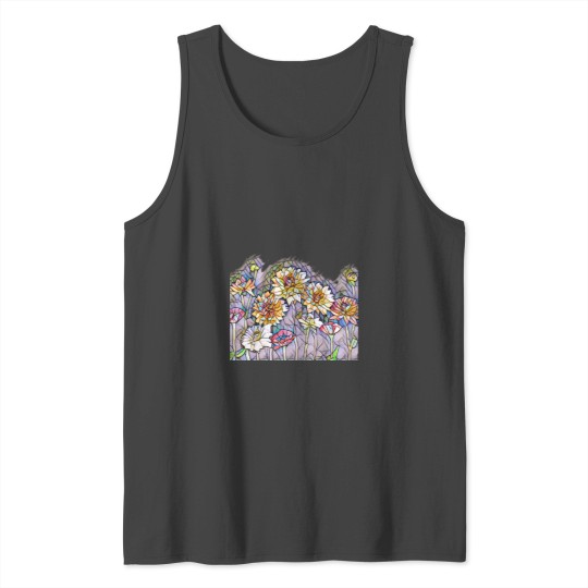 Stained Glass Flowers. Beautiful Abstract Flowers Tank Top