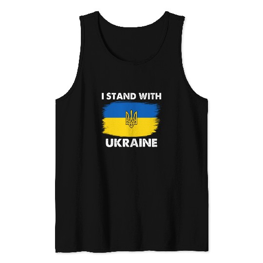 I Stand with Ukraine Ukraine Flag Tank Tops