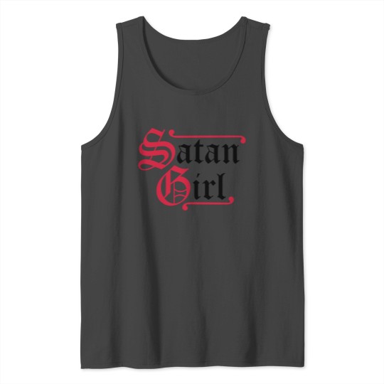 Lettering Satan Girl Tank Top