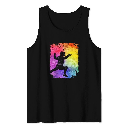 Fencing Retro Tank Tops