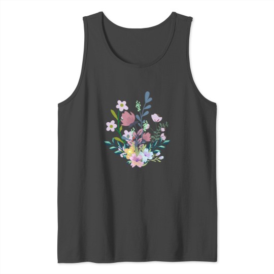 Flower With Pressed Flower Illustration Tank Top