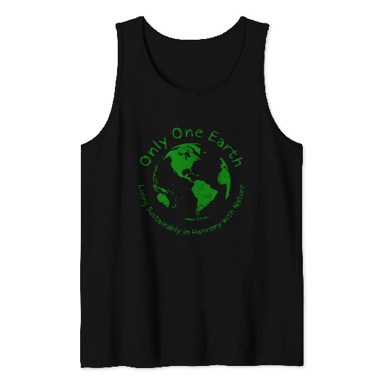 Only One Earth - dark green vintage design Tank Tops