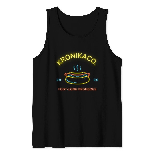 Neon Light Glow Hot Dog Logo Tank Tops