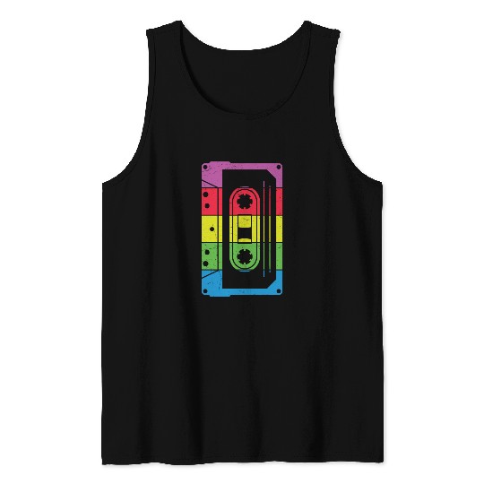 Colorful Retro Cassette Tape Tank Tops