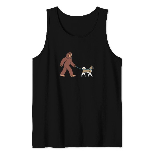 Bigfoot Sasquatch Walking Akita Tank Tops