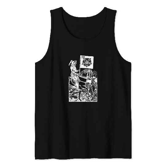 Death Tarot Card Xiii Occult Esoteric Dark Design Tank Tops