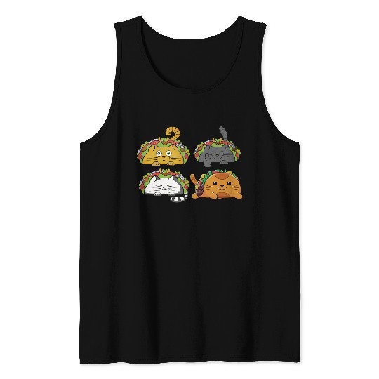 Cute Taco Cats Mexican Taco Lover Tank Tops